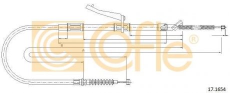Трос ручника COFLE 17.1654 (фото 1)
