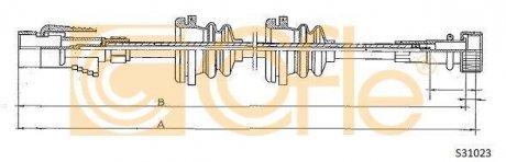 ТРОС СПИДОМЕТРА VW GOLF 1.1-1.3 /81- L=1020 MM COFLE S31023 (фото 1)