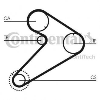 Комплект ГРМ Mitsubishi Pajero II/III 2.5TD/TDi 90-/L200/L300/L400 2.5D/TD 86-07 (25x163z) Contitech CT921K2 (фото 1)