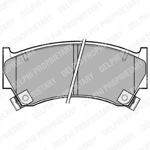 Комплект гальмівних колодок передн, NISSAN ALMERA I 1.4-2.0D 07.95-07.00 Delphi LP1590 (фото 1)