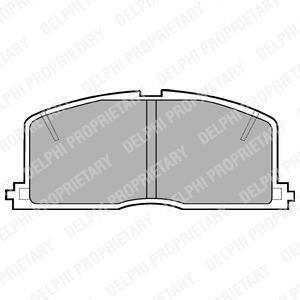 Комплект гальмівних колодок передн, TOYOTA AVENSIS, CAMRY, CARINA E VI, CARINA IV, CARINA V, CARINA VII, CELICA, COROLLA, COROLLA FX, CORONA, CORONA EXIV, MR2 I, MR2 II 1.0-2.0D 04.70-04.03 Delphi LP460 (фото 1)
