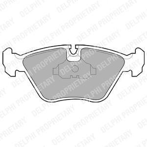 Комплект гальмівних колодок передн, BMW 3 (E30), 3 (E36), 3 (E46), 5 (E34), 7 (E32), Z3 (E36) MG MG ZT, MG ZT- T 1.8-5.0 03.85-08.06 Delphi LP602 (фото 1)