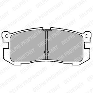 Комплект гальмівних колодок задн, FORD USA PROBE I MAZDA 626 III, RX-7 I 1.1-3.0 03.84-09.97 Delphi LP624 (фото 1)