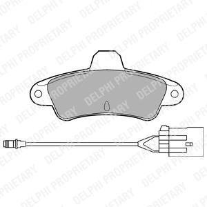 Комплект гальмівних колодок задн, FORD COUGAR, MONDEO I, MONDEO II 1.6-2.5 01.93-12.01 Delphi LP853 (фото 1)