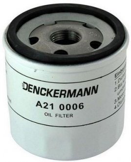 Фильтр масляный двигателя FORD ESCORT 83-99, FIESTA 83-99 (пр-во) Denckermann A210006 (фото 1)