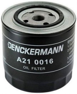 Фільтр масляний двигуна VW T4 1.9 D 90-03, AUDI 100 2.0-2.4 D 82-94 (вир-во) Denckermann A210016 (фото 1)