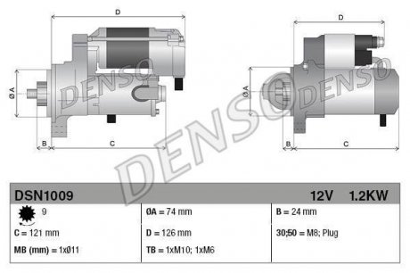 Стартер DENSO DSN1009 (фото 1)