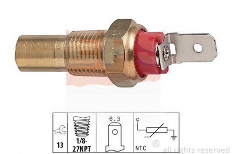 ДАТЧИK ТЕМПЕРАТУРЫ (КРАСН.) FORD 2.1D /2.3D 81-87 EPS 1 830 115 (фото 1)