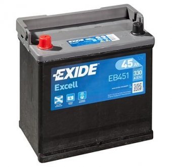 Акумуляторна батарея 45Ah/330A (220x135x225/+L/B1) Excell Азія EXIDE EB451 (фото 1)