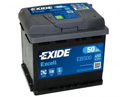 Акумулятор 50Ah-12v EXCELL (207х175х190), R, EN450 EXIDE EB500 (фото 1)