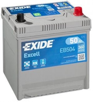 Акумуляторна батарея 50Ah/360A (200x173x222/+R/B1) Excell (Азія) EXIDE EB504 (фото 1)