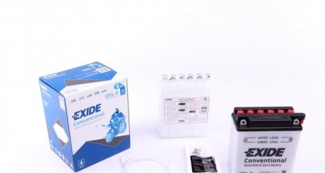 Акумуляторна батарея 5Ah/65A (120x60x130/+R/B0) (мото) (сухозаряджений) EXIDE EB5L-B (фото 1)