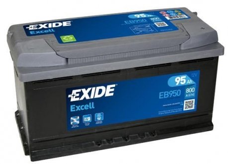 Акумулятор 95Ah-12v EXCELL (353х175х190), R, EN800 EXIDE EB950 (фото 1)