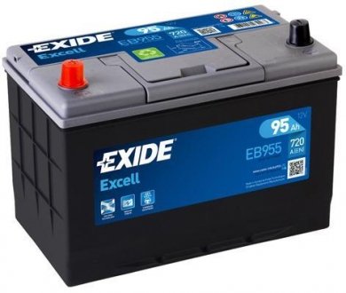 Акумуляторна батарея 95Ah/760A (306x173x222/+L/B1) Excell (Азія) EXIDE EB955 (фото 1)