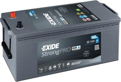 Акумуляторна батарея 140Ah/800A (513x189x223/+R/B00/B0) StrongPro (EFB+) EXIDE EE1403 (фото 1)
