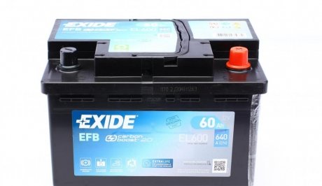 Акумулятор 60Ah-12v EFB (242х175х190), R, EN640 EXIDE EL600 (фото 1)