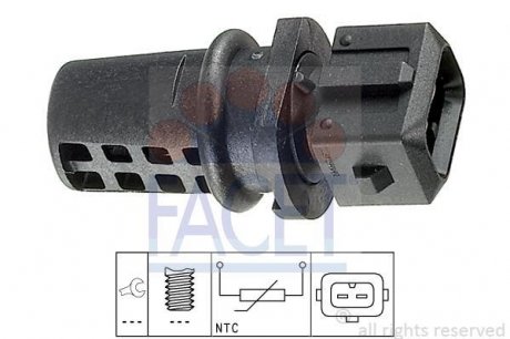 Датчик температуры воздуха Ланос /Авео/Лачетти (в гофру) (96183228) FACET 10.4008 (фото 1)