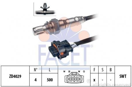 Датчик кислорода (лямбда-зонд) Opel Astra h 1.6 (06-14) FACET 10.8065 (фото 1)