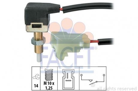 Вмикач сигналу стоп FACET 7.1298 (фото 1)