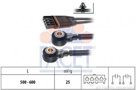 Датчик детонации Bmw 3 325 i (07-13) FACET 9.3193 (фото 1)