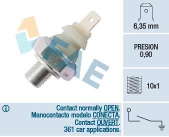 Датчик тиску оливи VW T4 1.9D/2.5TDi -03 (0.9 bar) (белый) FAE 12930 (фото 1)