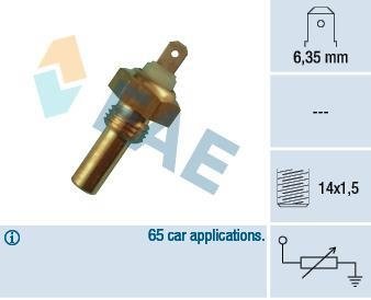 Датчик температури охолоджуючої рідини BMW 3 (E21/E30)/5 (E12/E28)/7 (E23) -98 (1 конт.) FAE 31290 (фото 1)