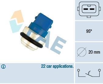 Датчик температури охолоджуючої рідини VW T4 2.4-2.8 VR6 90-03 (2 конт.) 95°C FAE 35635 (фото 1)
