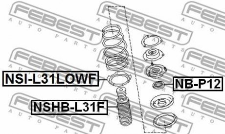 Прокладка пружини підвіски FEBEST NSI-J31LOWF (фото 1)