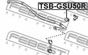 Втулка стабілізатора FEBEST TSB-GSU50R (фото 1)