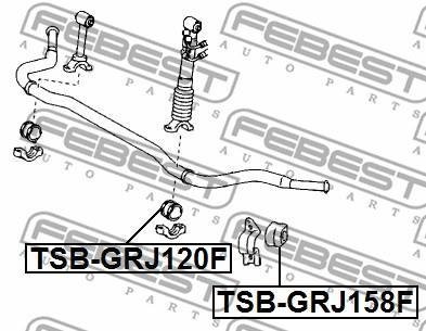 Втулка стабілізатора FEBEST TSB-UZJ120F (фото 1)