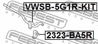 Втулка стабілізатора FEBEST VWSB-5G1R-KIT (фото 1)