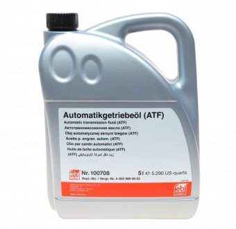 Олива АКПП ATF (5L) (жовте) (MB 236.16/236.17) FEBI BILSTEIN 100708 (фото 1)