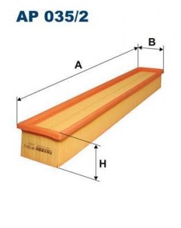 ФИЛЬТР ВОЗД. MERCEDES C180 M111 00- FILTRON AP 035/2 (фото 1)