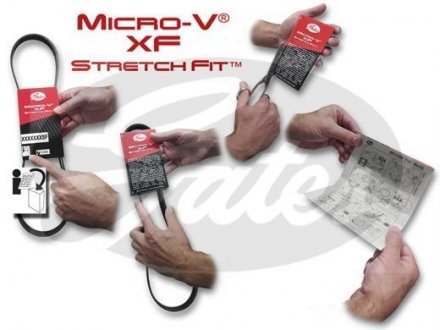 Поликлиновые ремни Micro-V StretchFit (Пр-во) Gates 4PK830SF (фото 1)