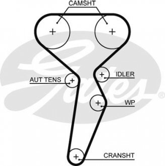 Комплект ГРМ Renault Clio/Laguna/Megane/Scenic/Twingo 1.6 16V 02- (27.4x132z) Gates K045671XS (фото 1)