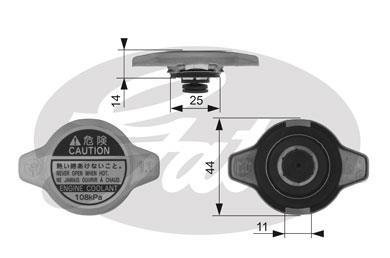 Кришка радіатора Citroen C1/Peugeot 107 1.0 05-14 (1.1bar) Gates RC134 (фото 1)