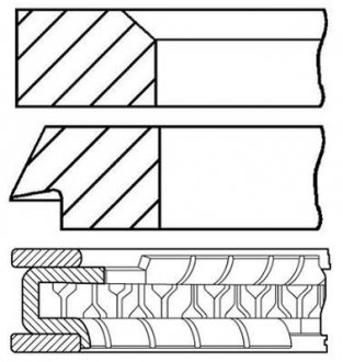 Кільця поршневі OPEL 78,10 C14NZ/X14XE (вир-во) GOETZE 08-307107-00 (фото 1)