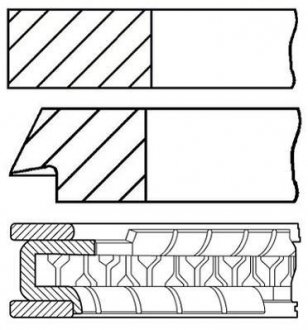 Кільця поршневі OPEL 85,30 C18NZ/E/S/SV/NV 86- (вир-во) GOETZE 08-307207-00 (фото 1)