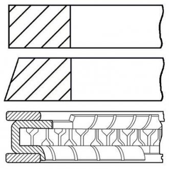 Кольца поршневые DAEWOO 68,50 1,2 x 1,5 x 2,8 mm (пр-во) GOETZE 08-426800-00 (фото 1)