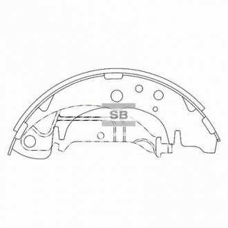 Колодка гальм. барабан. KIA CARNIVAL 2.5V6, 2.9TD 00-01, HYUNDAI Trajet XG 99-01 задн. (вир-во SANGS Hi-Q (SANGSIN) SA020