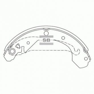 Комплект гальмівних колодок з 4 шт. барабанів Hi-Q (SANGSIN) SA102