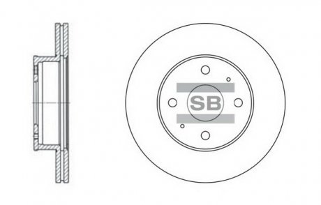 Диск тормозной HYUNDAI VERNA 99-05 передн. (пр-во) Hi-Q (SANGSIN) SD1004 (фото 1)