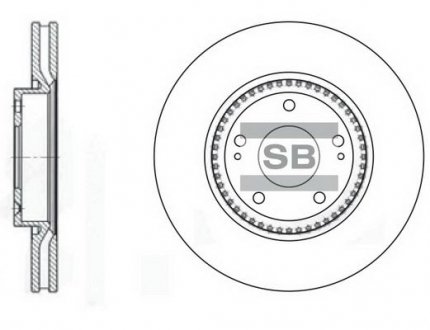Диск гальмівний HYUNDAI NF SONATA(16) LOTZE передн. (вир-во) Hi-Q (SANGSIN) SD1005 (фото 1)
