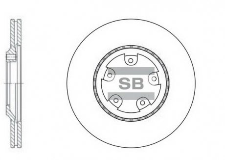 Диск тормозной HYUNDAI NEW PORTER 96-04 GRACE 93-04 передн. (пр-во) Hi-Q (SANGSIN) SD1034 (фото 1)
