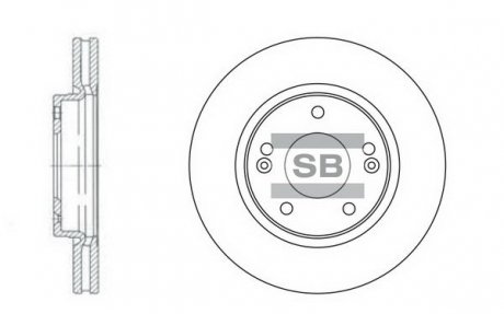 Диск тормозной HYUNDAI TRAJET XG,SANTAFE2.0(15) передн. (пр-во) Hi-Q (SANGSIN) SD1040 (фото 1)