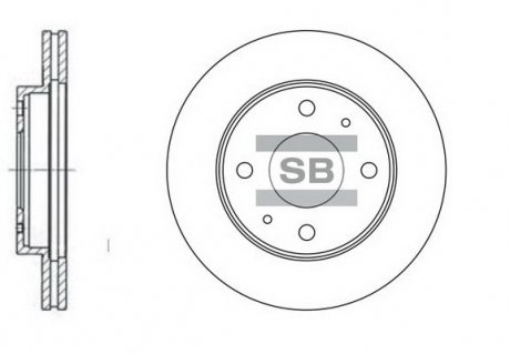Диск гальмівний HYUNDAI SONATA передн. (вир-во) Hi-Q (SANGSIN) SD1042 (фото 1)