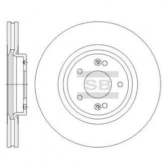 Диск гальмівний Hyundai SANTA FE (CM) 2.7 (4X4, V6 GLS, V6 GLS 4X4) передн. (вир-во) Hi-Q (SANGSIN) SD1075 (фото 1)