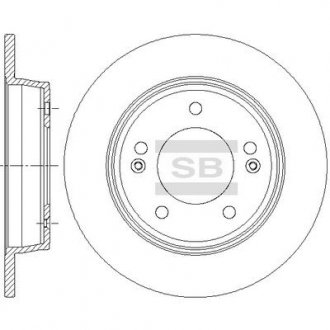 Диск гальмівний HYUNDAI VELOSTER 1.6 GDI, 1.6 T-GDI задн. (вир-во) Hi-Q (SANGSIN) SD1085 (фото 1)