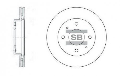 Диск гальмівний KIA CERATO(14) 04 - передн. (вир-во) Hi-Q (SANGSIN) SD2005 (фото 1)
