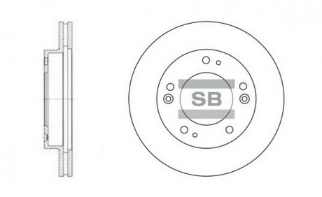 Диск гальмівний KIA SPORATIGE RETONA передн. (вир-во) Hi-Q (SANGSIN) SD2019 (фото 1)